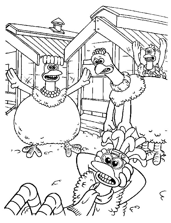 Plansa de colorat cu Chicken run 9 46